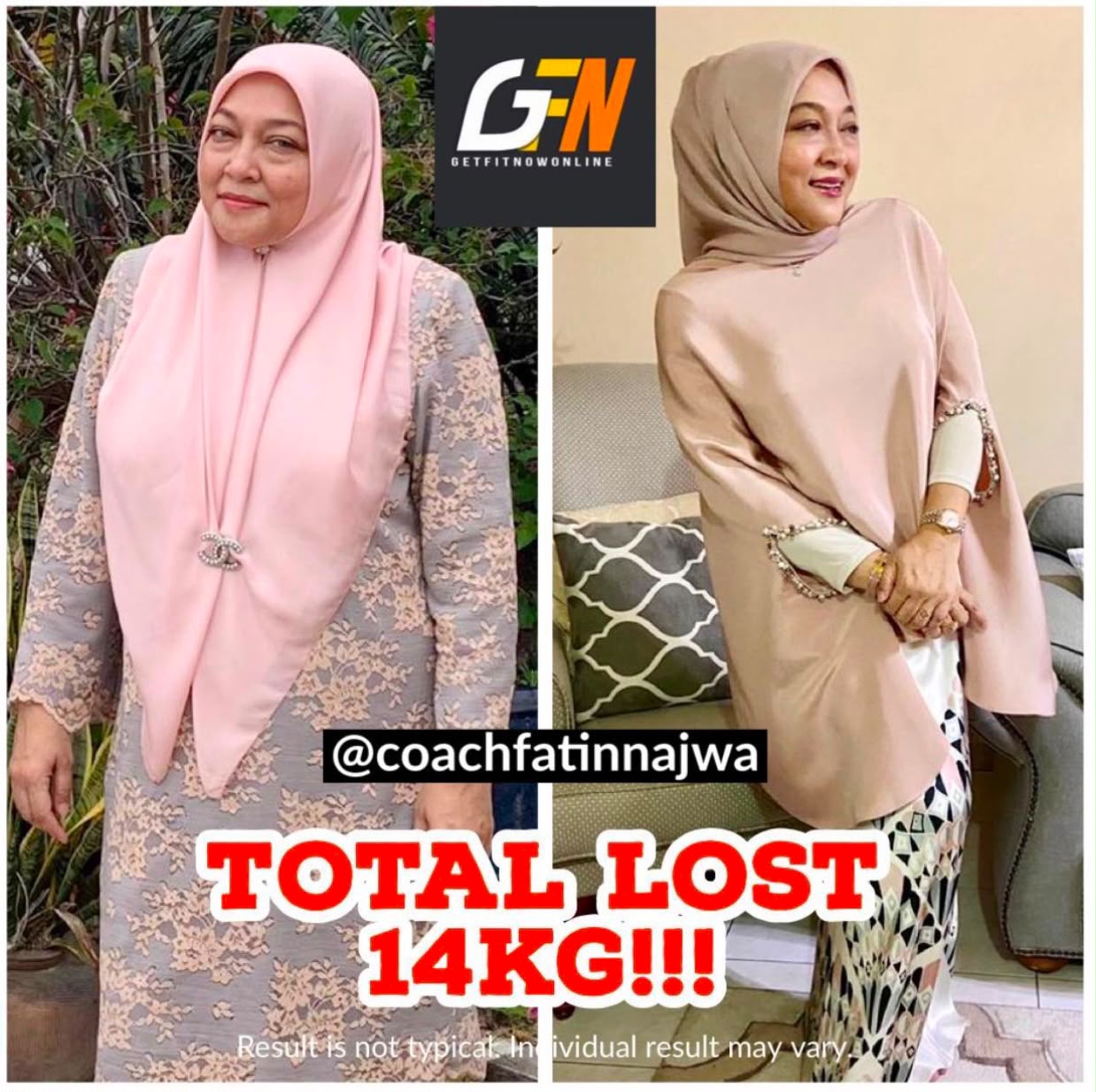 Peserta GETFIT — Total Lost 14kg